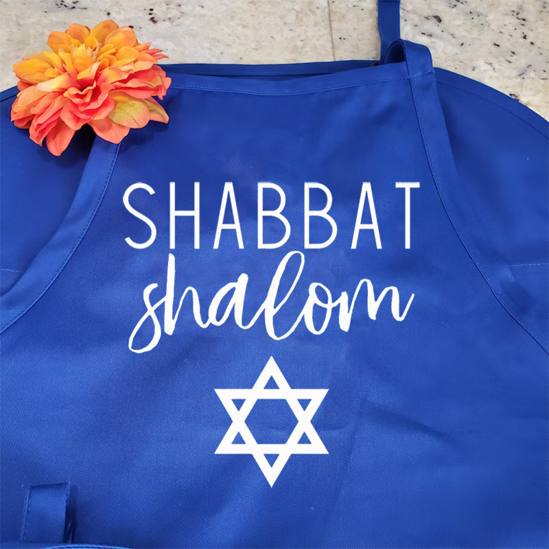 Mom'S Home Cooking - Shabbat Shalom Kitchen apron Jewish judaica