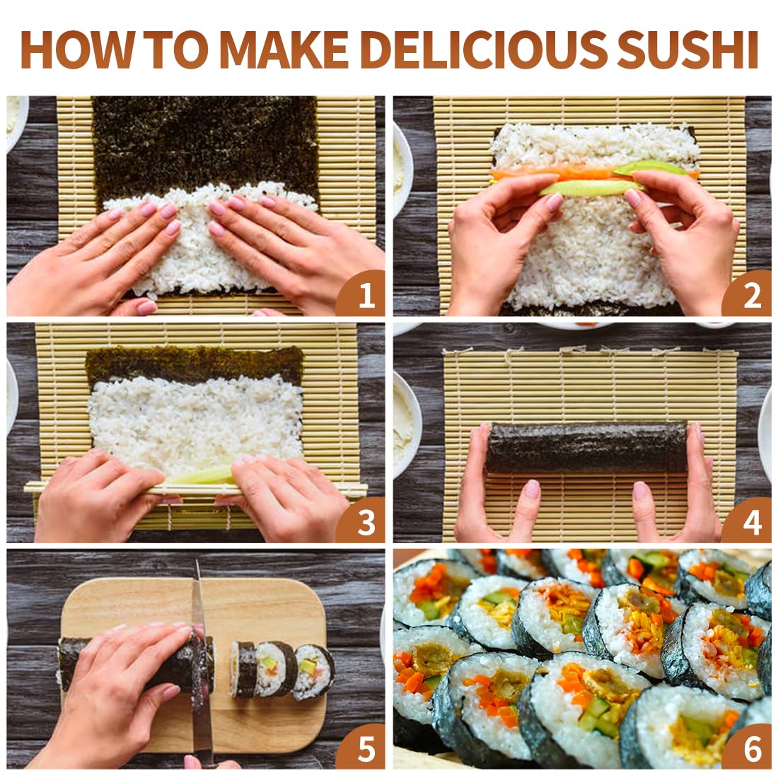 Sushi Making Set With Various  - Sushi Mat Bamboo recension och pris