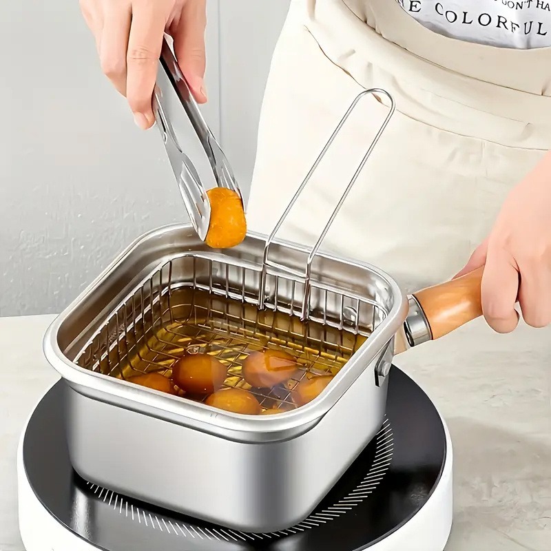 Stainless steel square deep fr - Paella Pan Steel recension och pris