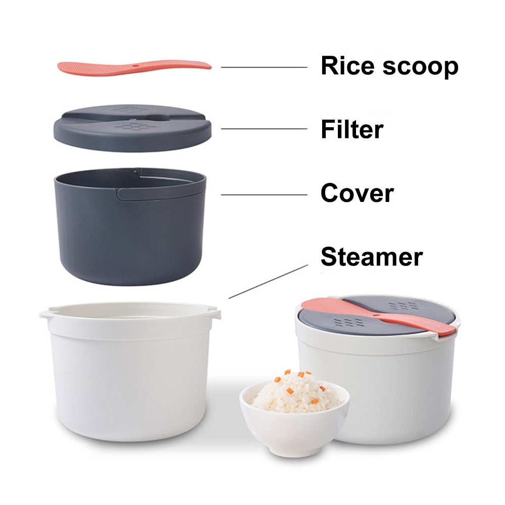 Thick 2L Microwave Rice Cooker - Steamer Bamboo Set recension och pris