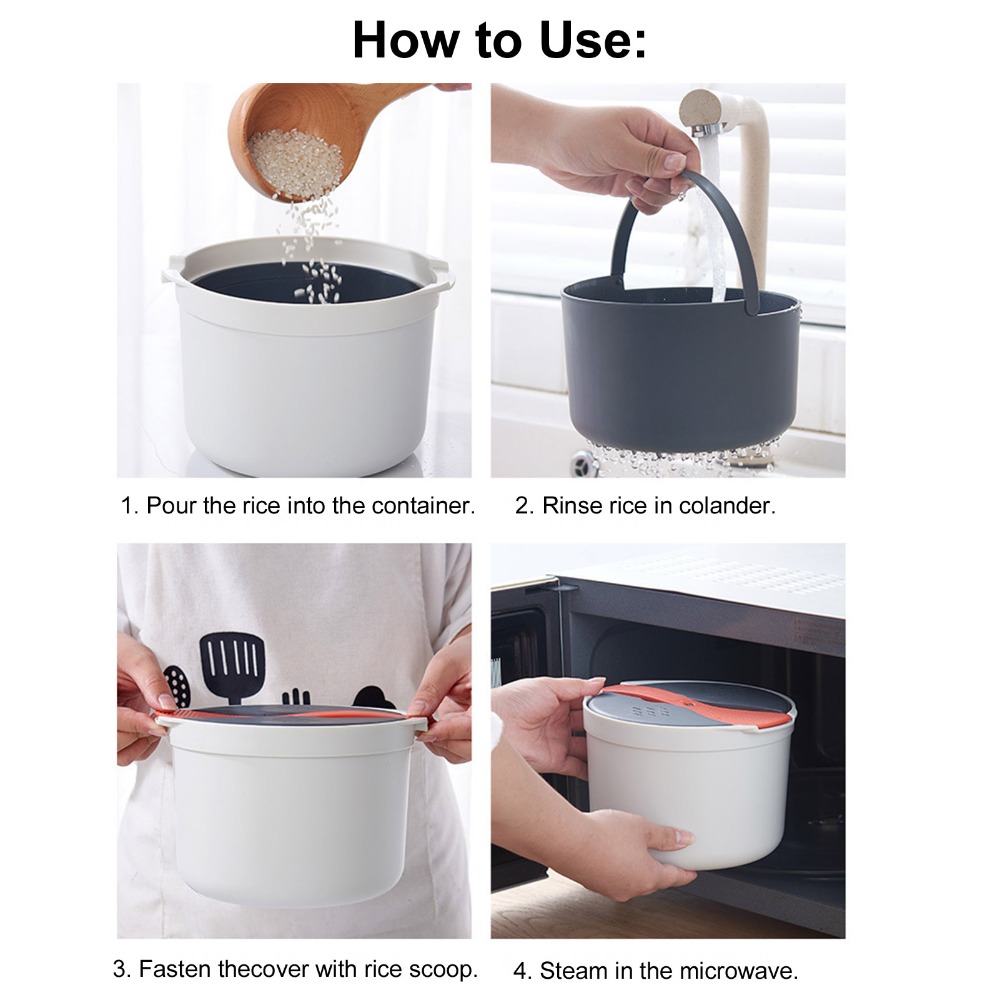 Thick 2L Microwave Rice Cooker - Steamer Bamboo Set recension och pris